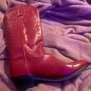 SCL 7016 Western Cowboy Boots Womens Size 10 Leather Red